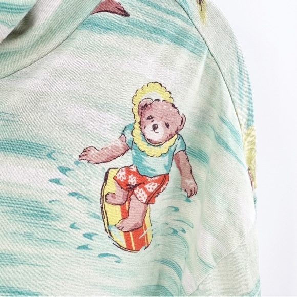 ✅ Polo Ralph Lauren Hula Girl Surf Hawaiian Bear Light Hoodie Sweatshirt Sz LG - Picture 3 of 11